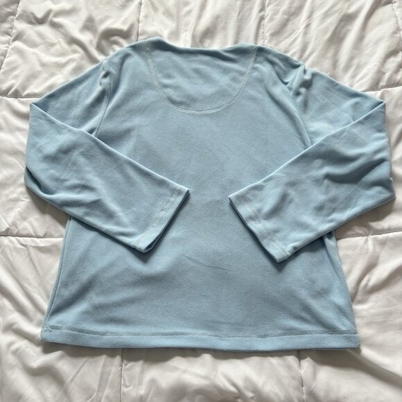 Womens Size Medium Pajama Top PJ Sweater Long Sleeve Blue Winter Ducks VTG 90s - Picture 6 of 6